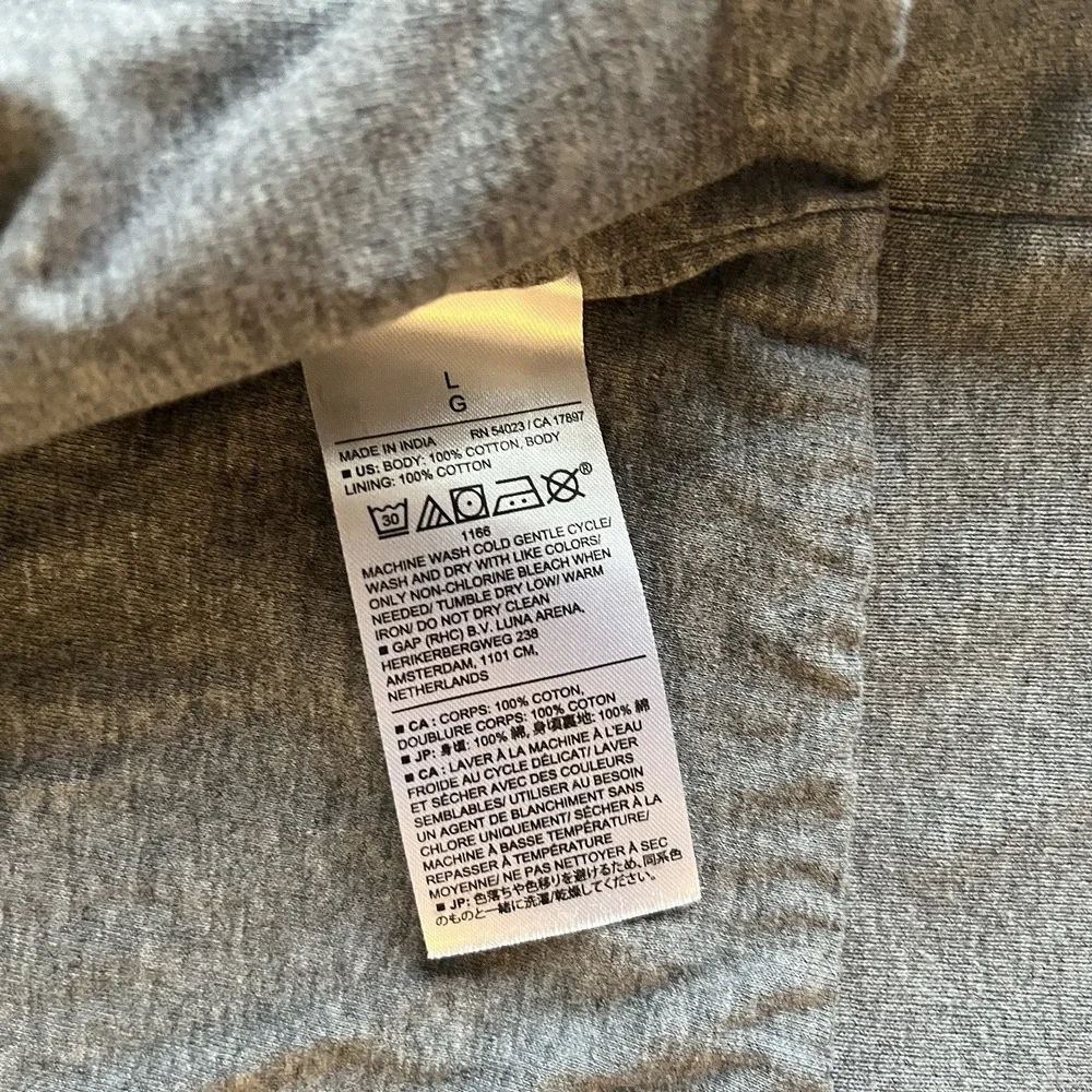 Banana Republic Men's Size L Luxe Touch Performance Gray 100% Cotton Sweatshirt‎